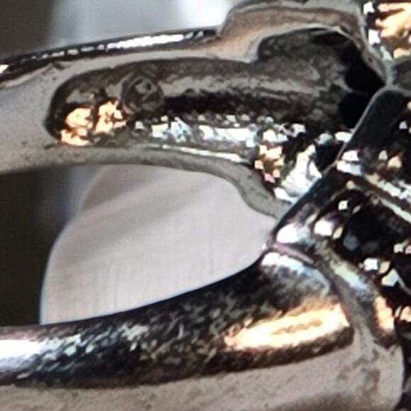 Stunning Vintage Black and Clear CZ Silver 925 Size 9 - Picture 8 of 8